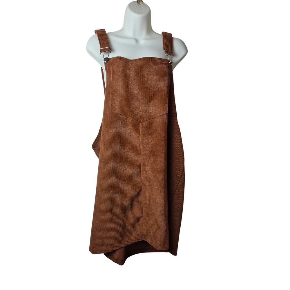 Shein Corduroy Women's 1XL Jumper w/adjustable straps, Burnt Orange/Rust